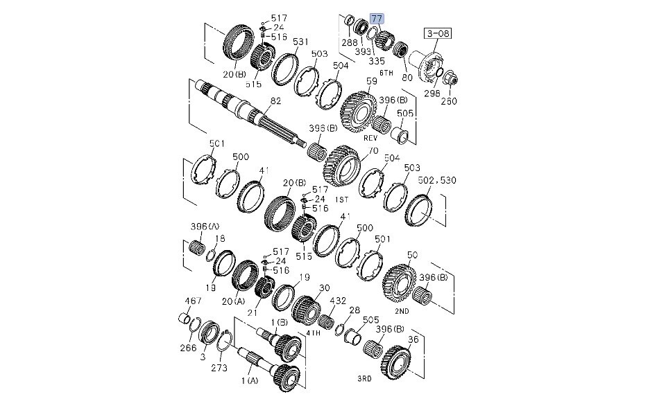 ISUZU Genuine Gear 6th Main Shaft for NPR NQR MZZ6 8972526340 | eBay
