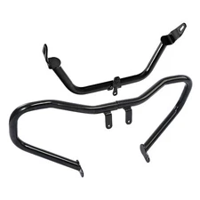 Black Engine Guard Crash Bar W/Support Bracket Fit For Harley Road Glide 15-23