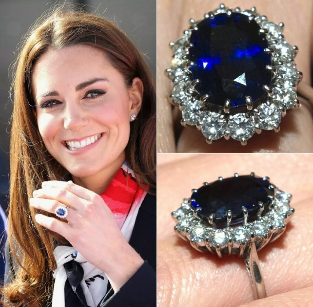 Princess Diana Inspired Lab Created Blue Sapphire Ring with Diamond Halo (3  CT, AAAA Grade), 14K White Gold, US 8.00 - Walmart.com