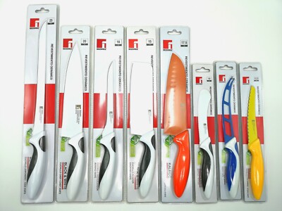 8 teiliges Set Bergner Keramikbeschichtung Küchenmesser Edelstahl Messer Keramik