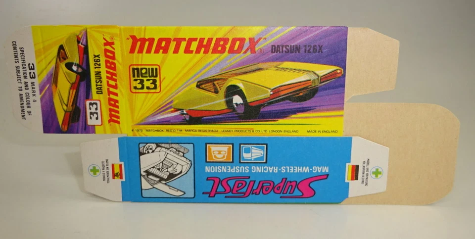 Matchbox Superfast No. 33B Datsun 126X unfolded, printing fresh "J" box - Image 2 of 2