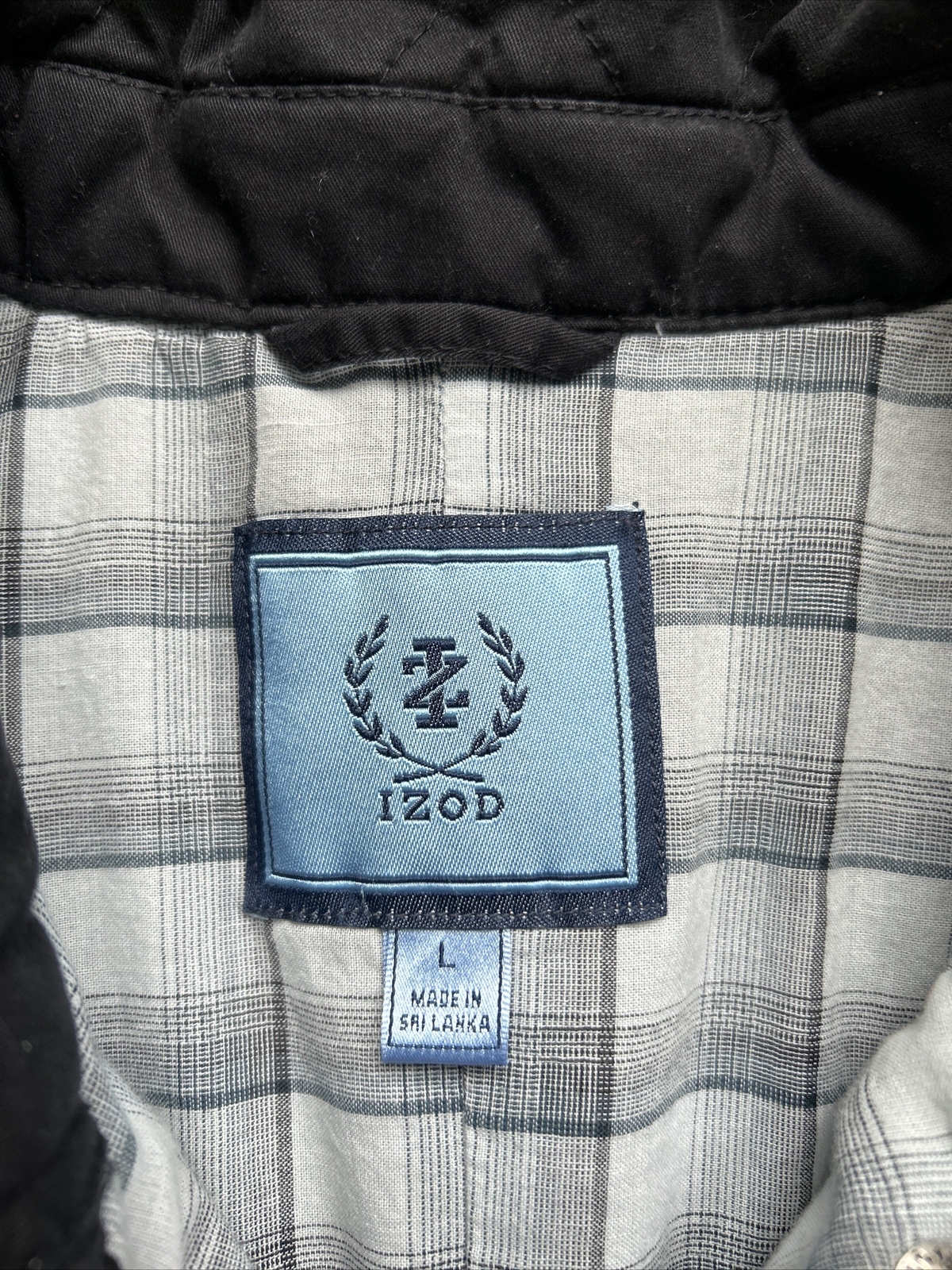 IZOD Womens Large Black Snap Front Long Sleeve Quilted Jacket image 4