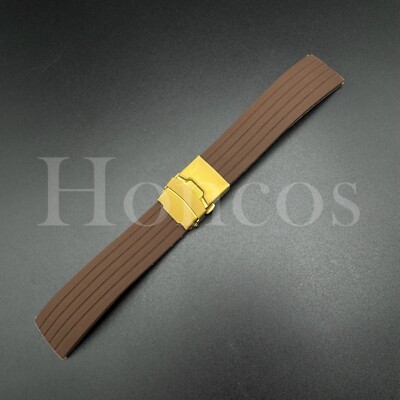 20 22 MM Silicone Rubber Watch Strap Band Waterproof Clasp Fits for Huawei Brown