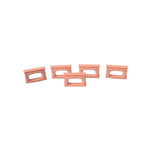 Model Railway Brick Red Colour Fireplace X5 Pieces HO OO Scale 24mm X 14mm Size - Picture 7 of 7