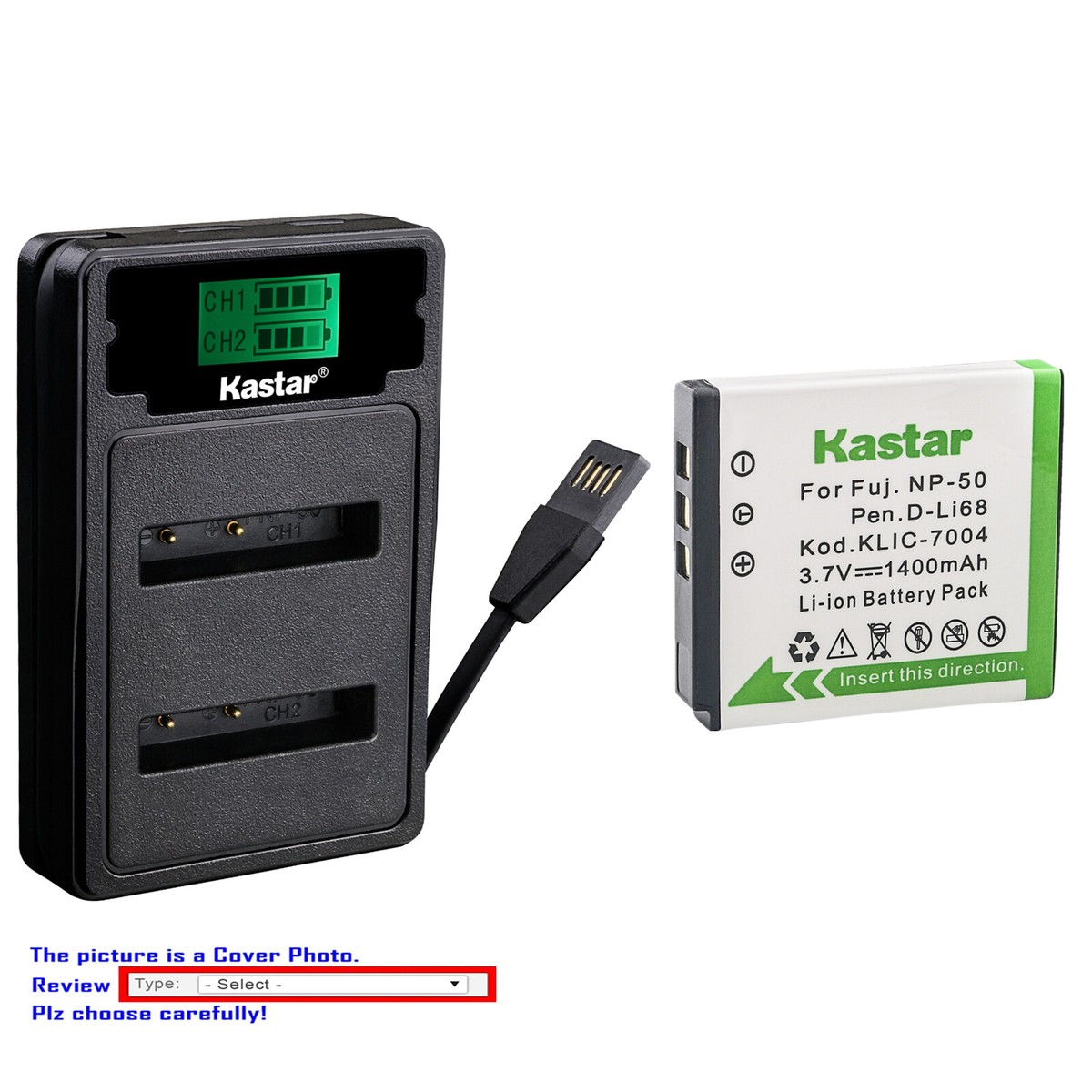 フリー Kastar Battery LZD2 Charger for Fujifilm NP-50 NP-50A Fuji