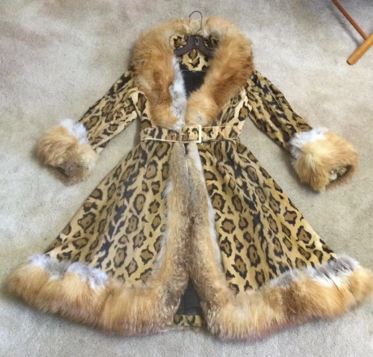 Mid Length Red Fox Fur Coat for Men