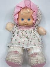 Fisher Price Puffalump KIDS Vintage 1990s PINK Baby Doll Blue Eyes Blonde Bonnet