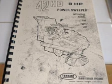 Tennant Model 42 Power Sweeper 8hp Instruction Manual and Parts List