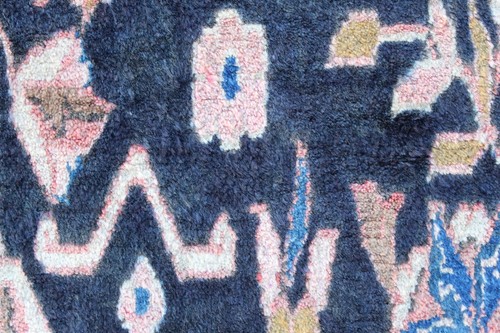 Vintage Hand Made Traditional Oriental Wool Black Blue Large Long Rug 324x125cm - Picture 8 of 16