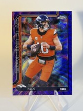 2025 topps chrome Bo Nix purple Wave /75