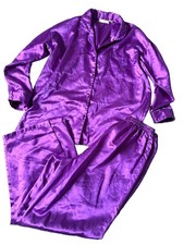 Vintage Gold Label 80 s Victoria's Secret Satin 2 piece romantic Pajama set sz M