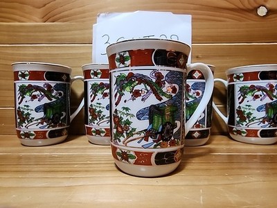 Vintage Imari Heritage Mint Ltd. L.A. CA Japanese porcelain  7 Cups     3cnt29jj