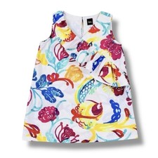 Tea Collection Dress Girls 2 Colorful Watercolor Ruffle Sleeveless Cotton A-Line