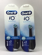 2 Oral-B iO Ultimate Clean Replacement 4 Brush Heads, Black