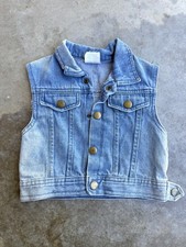 Vintage 80 s 90 s Denim Snap Toddler Vest 12 Months