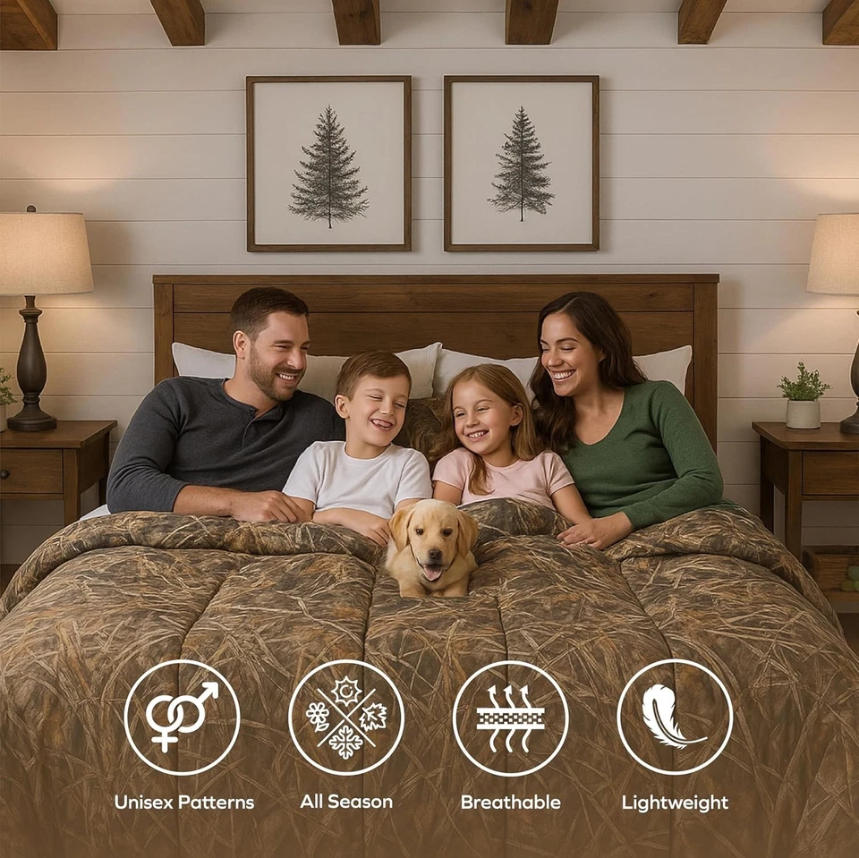 Juego de edredón Realtree Max-7 camuflado doble de 2 piezas - Unisex estilo rústico granja Foto 4 de 4