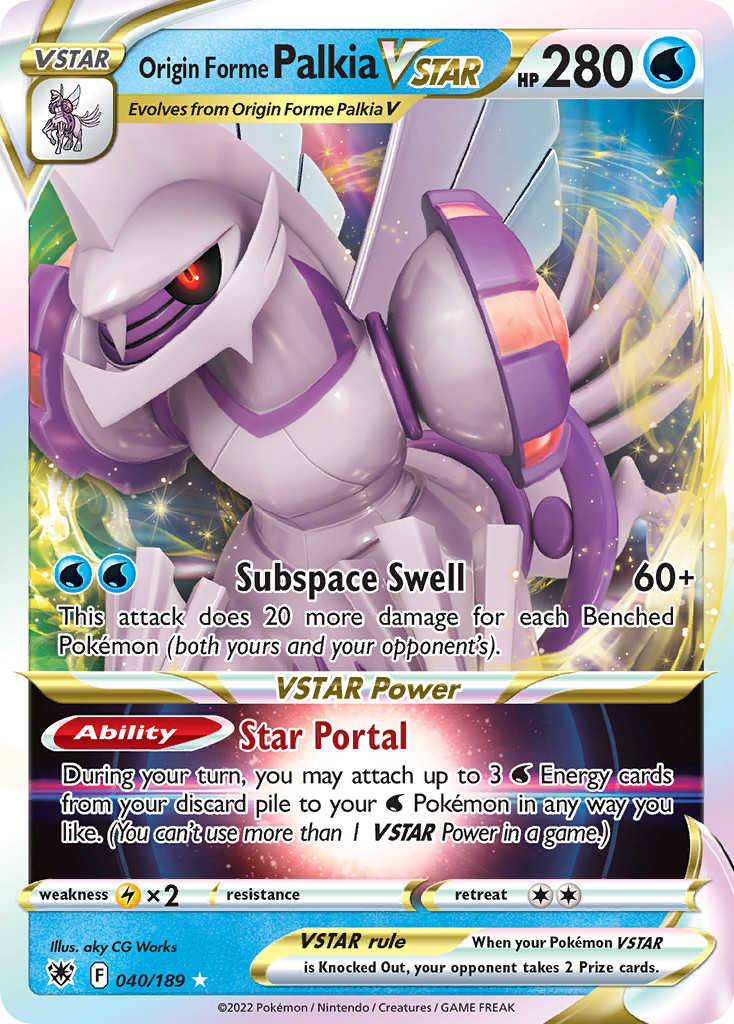 Origin Forme Palkia VSTAR 040/189 Holo VSTAR Rare Astral Radiance Pokemon NM