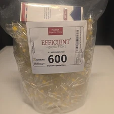 EFFICIENT Bulk Cigarette Filter Tips Block, Filter Out Tar & Nic (600 Filters)
