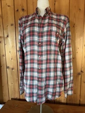 Vintage Hathaway Lochlana Women’s Medium M Tartan Plain Button Down Cotton