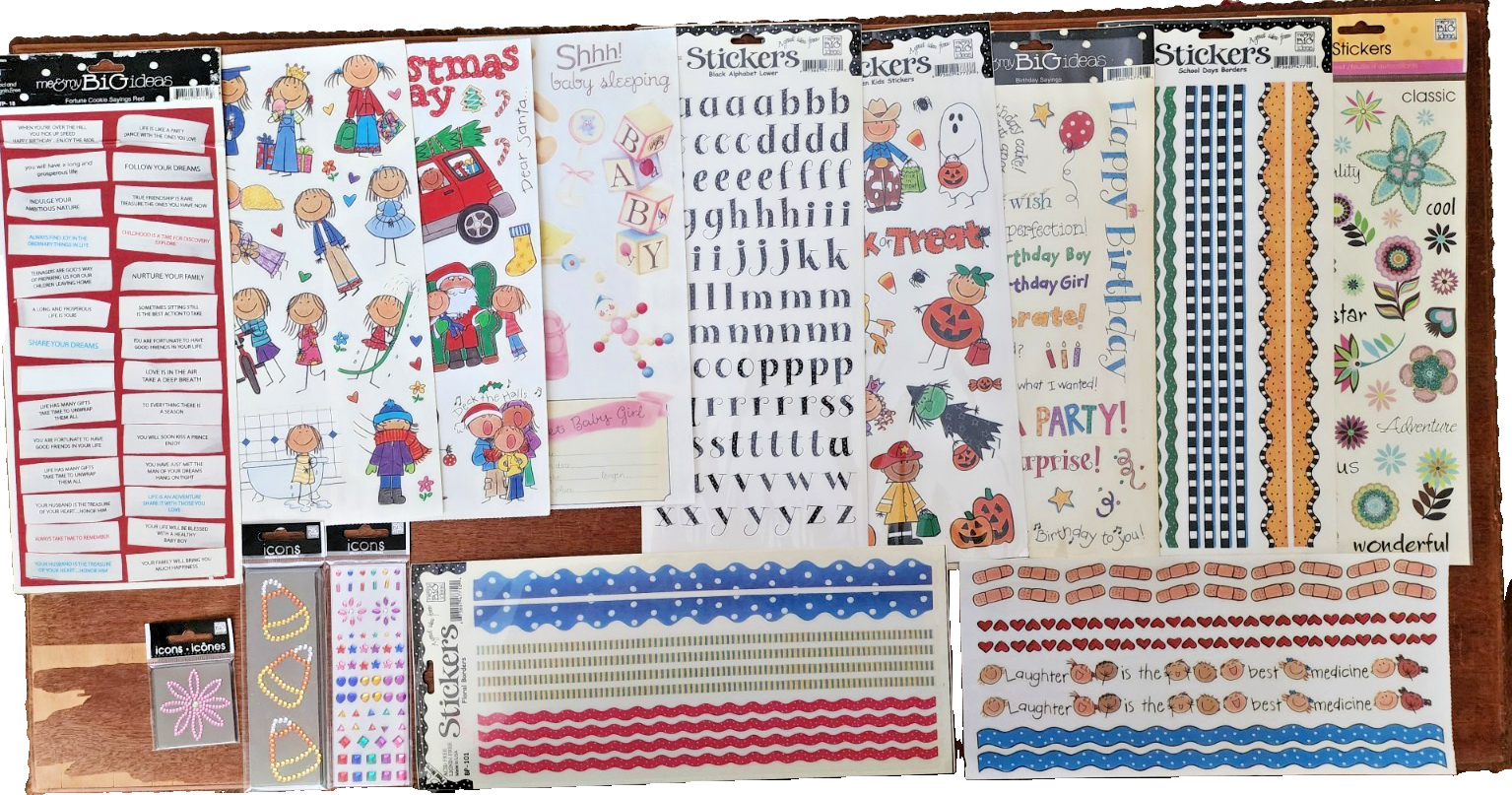 Vintage Me & My Big Ideas Stickers & Embellishments Icons - 14 packs Lot C