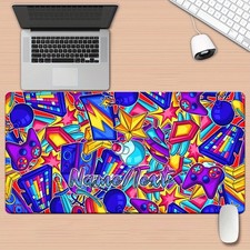 Customize Name/Text, Geometric Pattern HD Printed Pad for Desk, Multi-Functiona