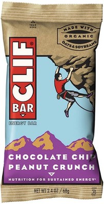 Clif Bar Choco Chip Peanut Crunch Energy Bar Pack of 12 - Natural Plant-Based,