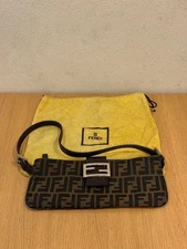 FENDI Zucca Mamma Bucket Shoulder Bag Canvas Brown Vintage Logo From Japan