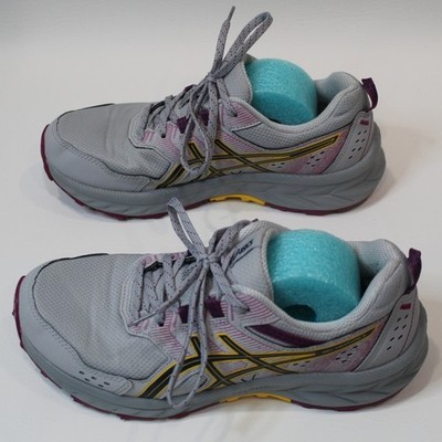 ASICS GEL-Venture 9 Women's Gray Purple Yellow Trail Running Shoes Size 9