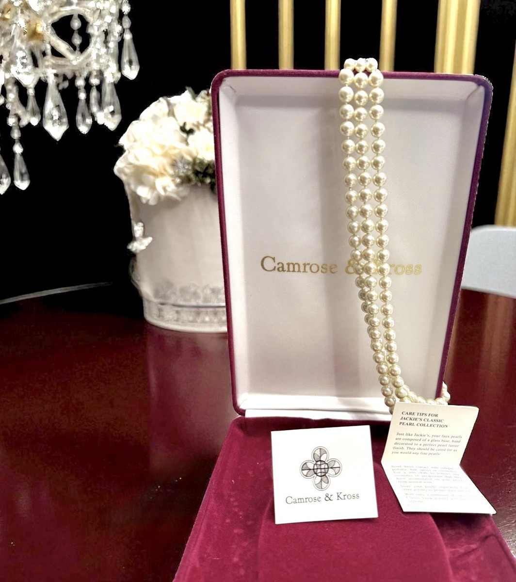 Camrose & Kross Jackie Kennedy JBK Three Strand Faux Pearl