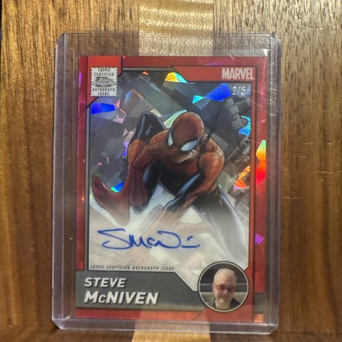 Spider-Man 🕷🕸 2025 Topps Marvel Chrome Red Sapphire Auto Steve McNiven #d 2/5