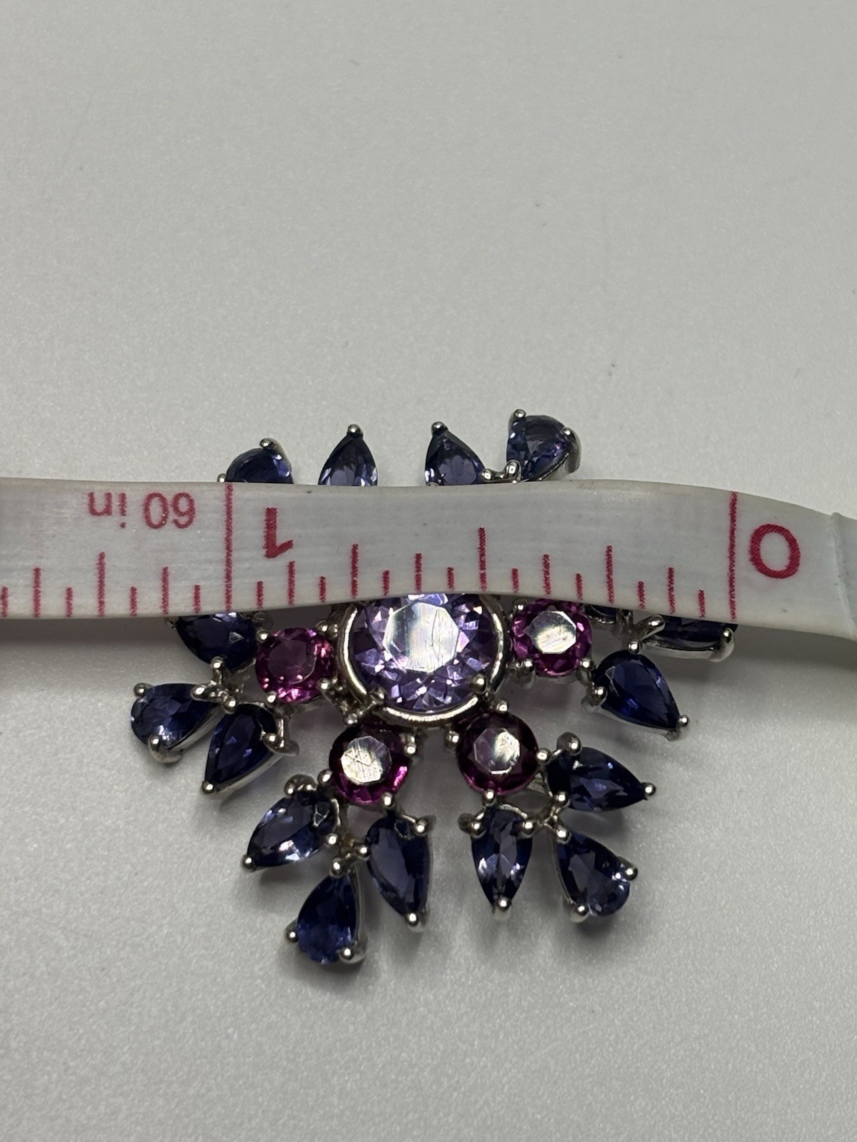 Sterling Silver Tanzanite Ruby Amethyst Pendant G… - image 9