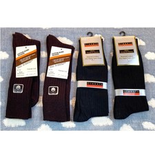 Men's Cotton/Blend Socks, Vintage, Dress 2 Pr BK 2 Pr BN NOS NWT