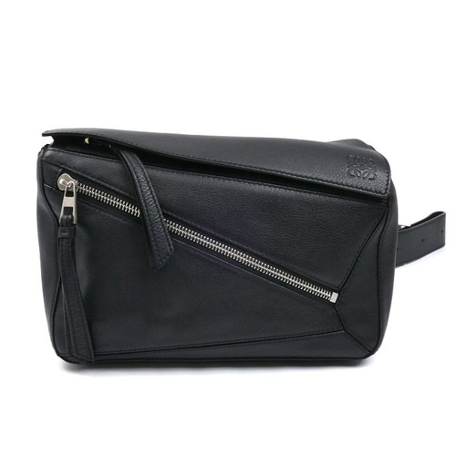 LOEWE Puzzle Bum Bag Small Body Bag Black B510P35X09 Men's Used
