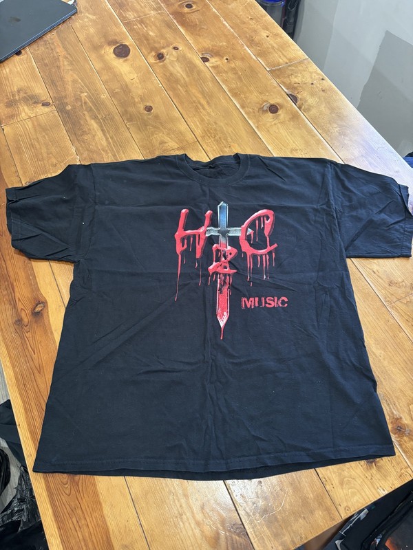 HSC Music Band T-Shirt Black Graphic Tee Metal Hard Rock Concert Merch L