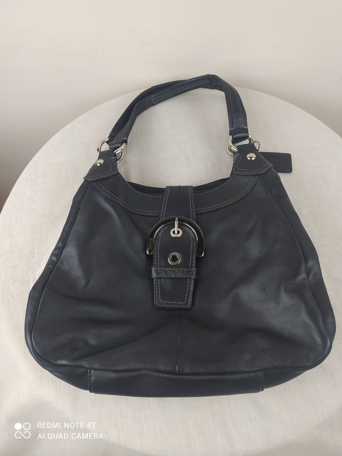 Coach Leather Black Shoulder Bag Handbag Soho Lynn Belted Hobo J1126-F17219