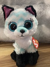 NEW 2022 TY Beanie Boos ATLAS The Fox Glitter Eyes Small 7  NWT Blue White