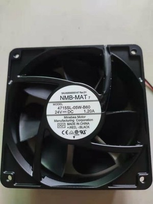 1 PCS NMB-MAT  Fan  4715SL-05W-B60  DC 24V 1.2A  12038 12CM 2 Pin Metal frame #v