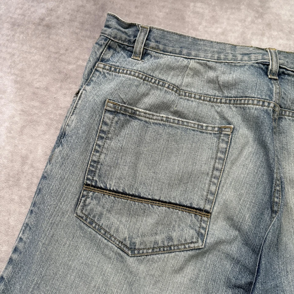 Pantalones Cortos G-Unit Para Hombres 42 Azul Denim Sueltos Largos Bordados Deletrear Foto 2 de 4