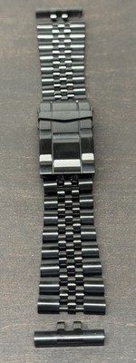MiLTAT 22mm Super-J Louis 316L Gloss Black Watch Band, straight end MT.020S