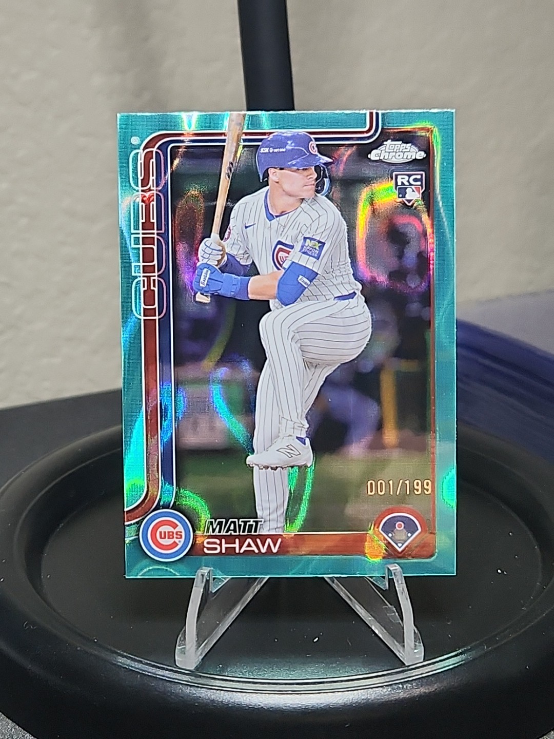 2025 Topps Chrome - Matt Shaw #219 Aqua Raywave Refractor #1/199 (RC)