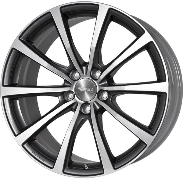 Brock B32 Himalaya Grey Voll-Poliert (Hgvp) 8,5X18 Et 40 Lk 5 114 Alufelgen 18 Z-image