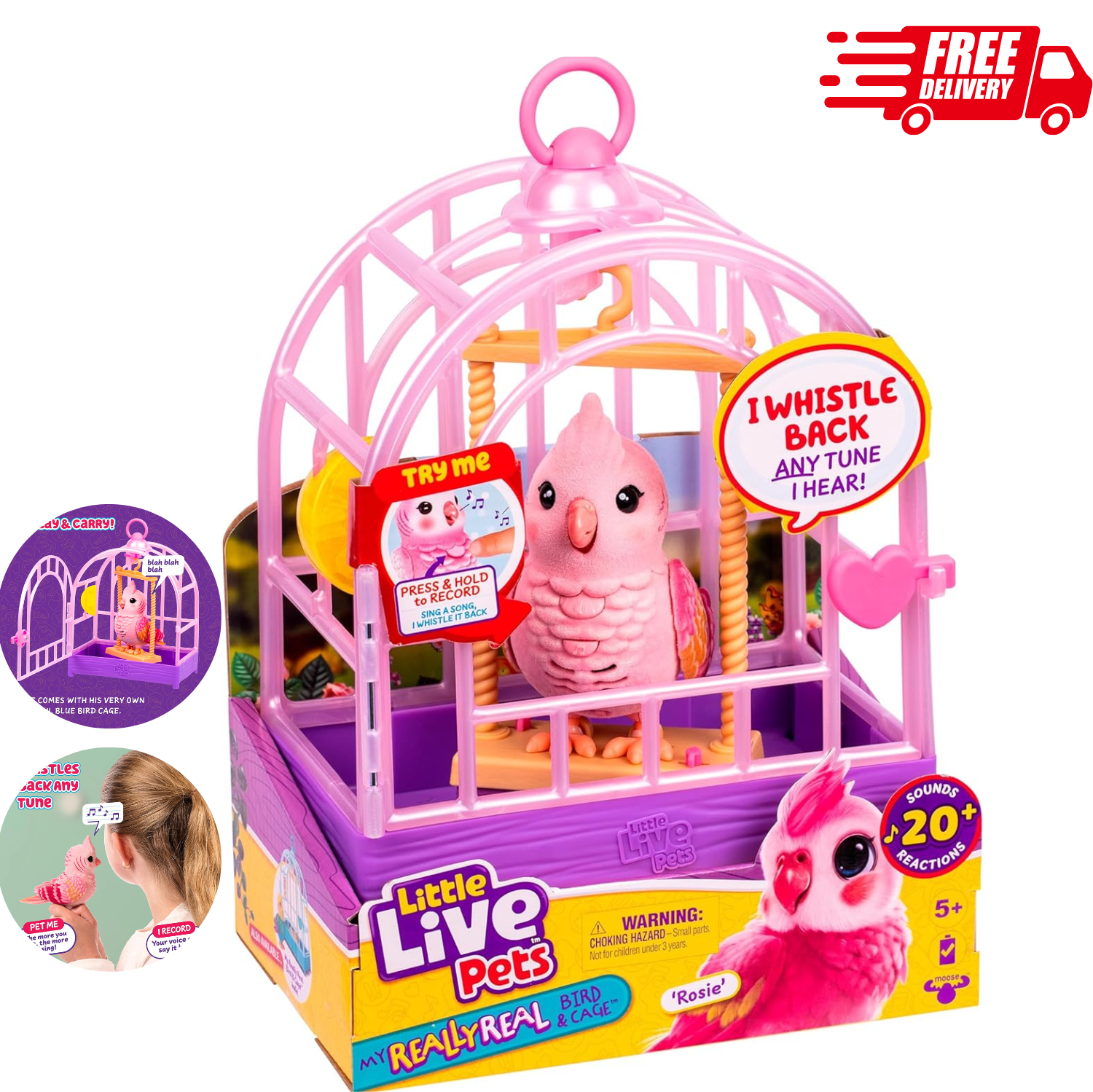 Little Live Pets My Really Real Talking Bird Toy & Cage - Indie, 20 ...