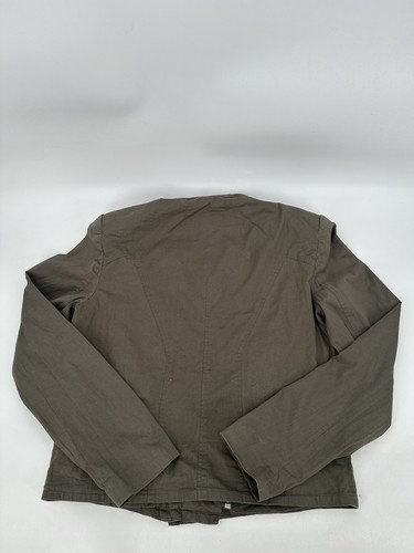 Chaqueta de Moto Helmut Lang Drapeada Oliva Elastizada Algodón Talla Grande - Imagen 5 de 11