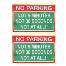2 Pcs No Parking Safety Warnings Bumper Sticker Car Open Stickers
