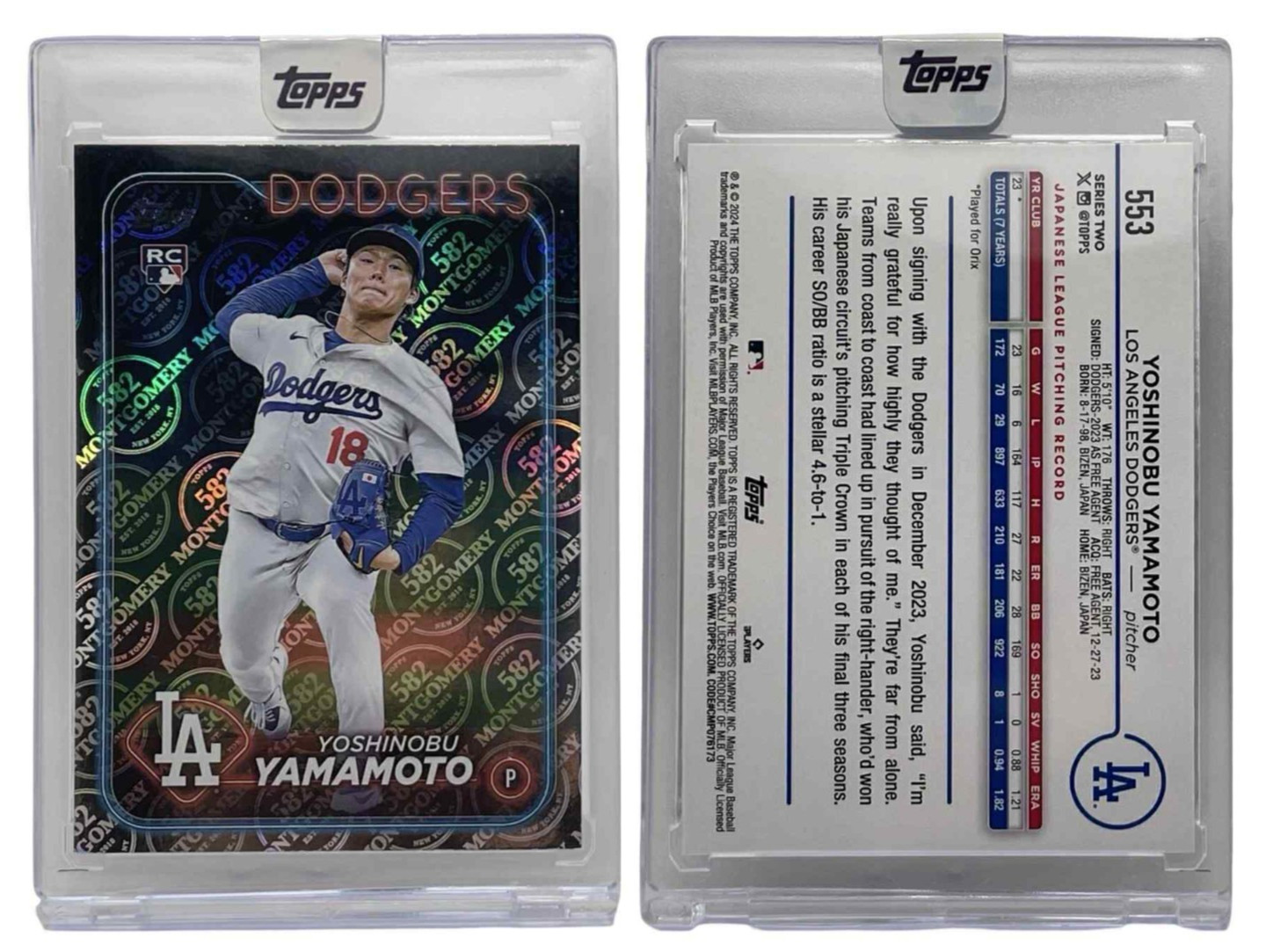 2024 Topps 582 Montgomery Club Exclusive Foil #553 Yoshinobu Yamamoto Rookie RC