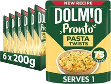 Dolmio Fusilli Pasta - Instant Microwave Pouch 6 Pack - No Artificial Flavours