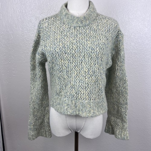 Holzweiler Sweater Womens Small Green Tine Field Crew Wool Blend Boxy Cropped