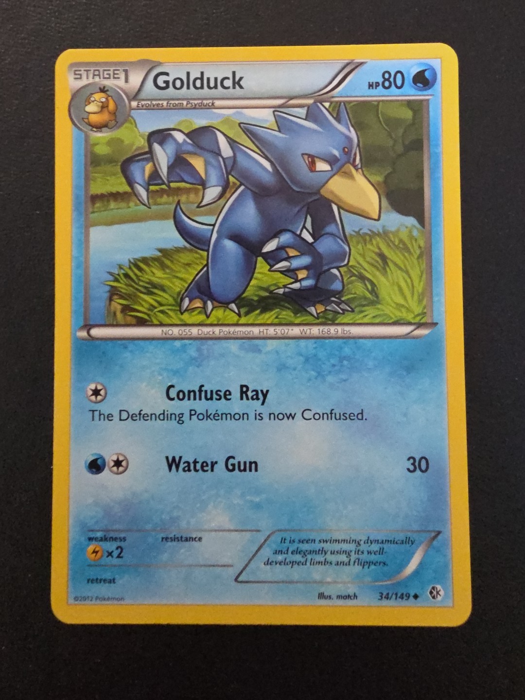 Pokémon TCG Golduck Card 34/149 Boundaries Crossed Regular N/M
