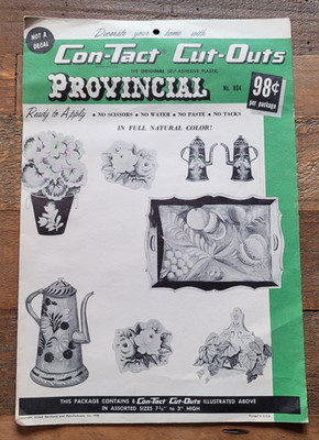 Con-Tact Cut-Outs Provincial No. 804 Self Adhesive Decorative Stickers c1956