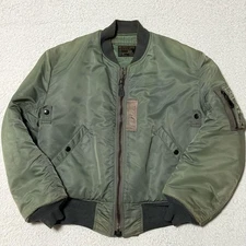 Buzz Rickson's MA-1 Flight Jacket M Nylon Sage Green Vintage Excellent Conditio